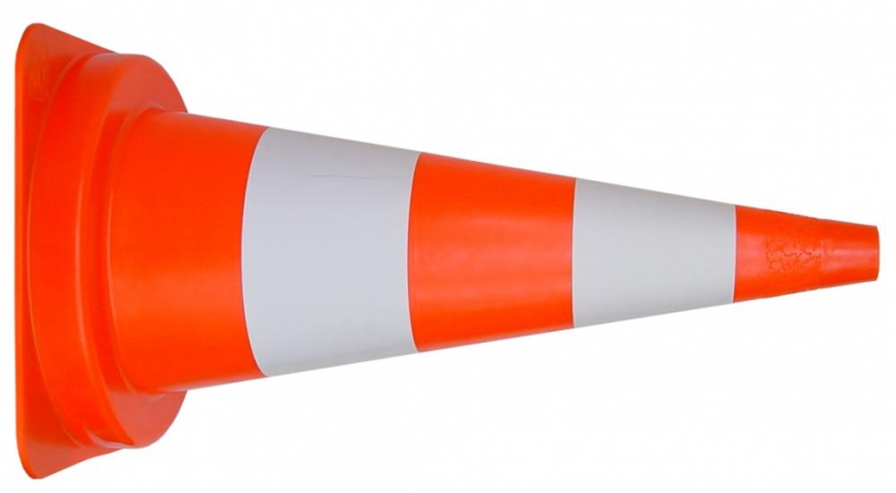 colorline Verkeerskegel PVC oranje / wit - 75 cm